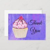 Sweet Cupcake mit Himbeere oben Danke (Vorne/Hinten)