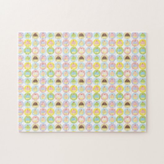 Sweet Cupcake Muster Jigsaw Puzzle (Horizontal)