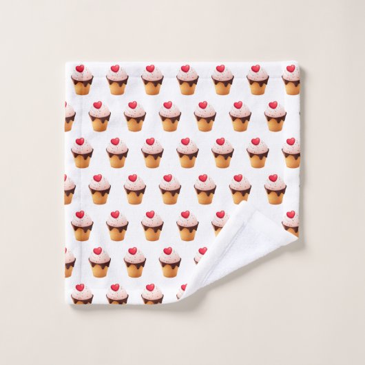 Sweet Cupcake Pattern Towel Waschlappen (Waschlappen)