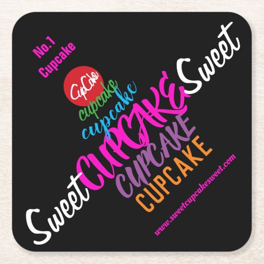 Sweet CUPCAKE Sweet Rechteckiger Pappuntersetzer (Vorderseite)