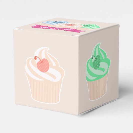 Sweet Cupcake Trio Geschenkschachtel (Vorderseite)