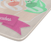 Sweet Cupcake Trio Personalisiert Pink Schneidebrett (Ecke)