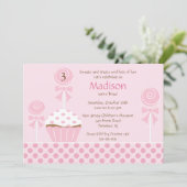 Sweet Cupcake zum Geburtstag Einladung (Stehend Vorderseite)