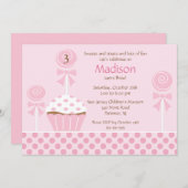 Sweet Cupcake zum Geburtstag Einladung (Vorne/Hinten)