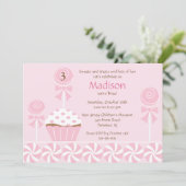 Sweet Cupcake zum Geburtstag Einladung (Stehend Vorderseite)