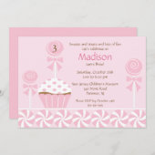 Sweet Cupcake zum Geburtstag Einladung (Vorne/Hinten)