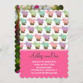 Sweet Cupcakes Schmetterlinge Whimsical Girl Gebur Einladung (Vorne/Hinten)