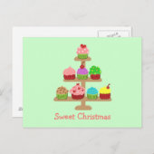 Sweet Cupcakes Weihnachtskarten Feiertagspostkarte (Vorne/Hinten)