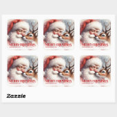 Sweet Custom Santa Rudolph Merry Holiday Sticker (Blatt)