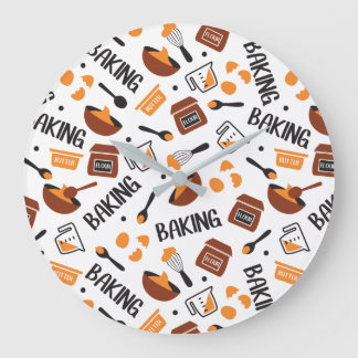 Sweet Cute Baking Art Pattern I Große Wanduhr