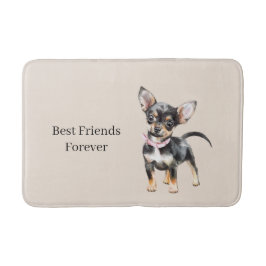 Sweet Cute Brown Cream Chihuahua Dog Best Friends Badematte