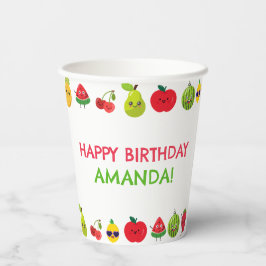 Sweet Cute Fruit Funny Kids Birthday Party Pappbecher