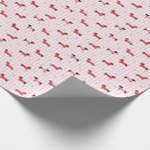 Sweet Dachshund Plaid Pattern Wrapping Paper Roll Geschenkpapier (Ecke)