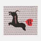 Sweet Dackel: Herzballon Fleecedecke (Vorderseite (Horizontal))