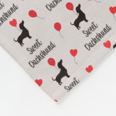 Sweet Dackel: Herzballon Fleecedecke (Ecke)
