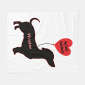 Sweet Dackel: Herzballon Fleecedecke (Vorderseite (Horizontal))