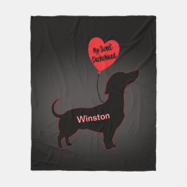 Sweet Dackel: Herzballon Fleecedecke