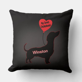Sweet Dackel: Herzballon Kissen
