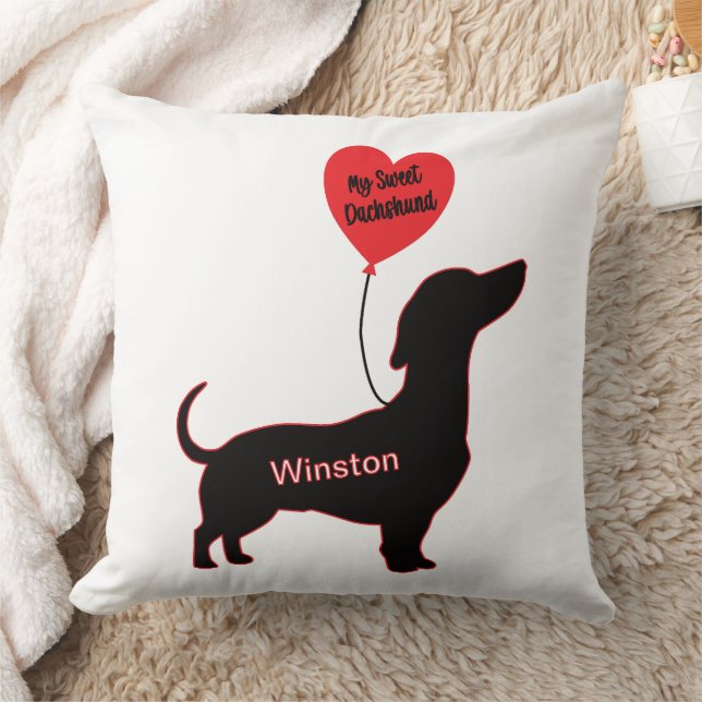 Sweet Dackel: Herzballon Kissen (Decke)