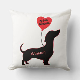 Sweet Dackel: Herzballon Kissen