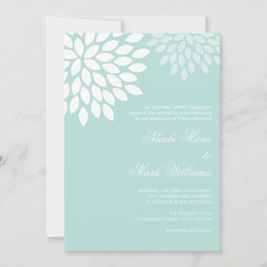 Sweet Dahlias Wedding Einladung (Vorderseite)