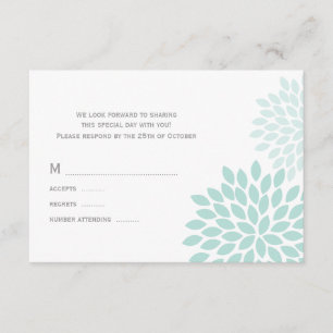 Sweet Dahlias Wedding RSVP Karte