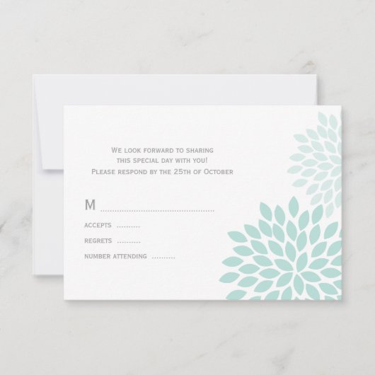 Sweet Dahlias Wedding RSVP Karte (Vorderseite)