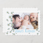 Sweet Daisis Geburtshinweis Foto-Karte Einladung (Vorne/Hinten)