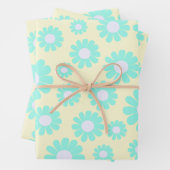 Sweet Daisy Baby Pastel Green Blue Pink Geschenkpapier Set (Beispiel)