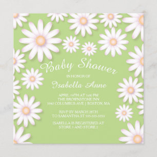 Sweet Daisy Neutral Baby Shower Einladung