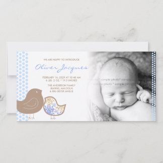 Sweet Damask Chicks Baby Boy Geburtsankündigung Ankündigung