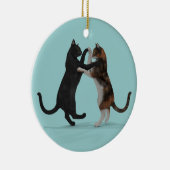 Sweet Dancing Cats Keramik Ornament (Rechts)