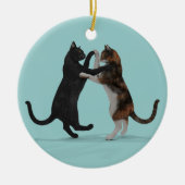 Sweet Dancing Cats Keramik Ornament (Vorne)