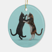 Sweet Dancing Cats Keramik Ornament (Links)