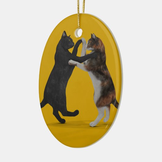 Sweet Dancing Cats Keramikornament (Links)