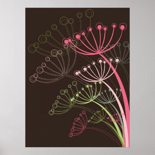Sweet Dandelions Pink Floral Blume Poster (Vorne)