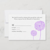 Sweet Dandelions Wedding Response Card RSVP Karte (Vorderseite)