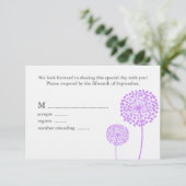 Sweet Dandelions Wedding Response Card RSVP Karte (Stehend Vorderseite)