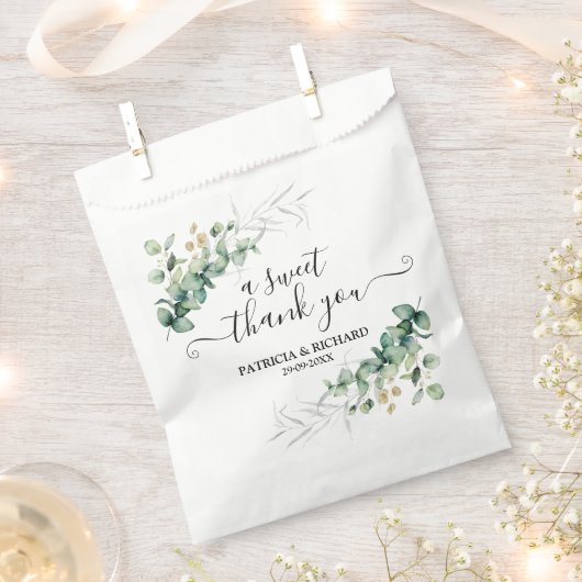 Sweet Danke Greenery Eucalyptus Wedding Geschenktütchen (Ausgeschnitten)