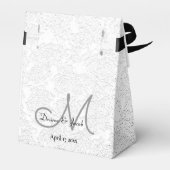 Sweet danke Ihnen White Black Gray Wedding Monogra Geschenkschachtel (Rückseite)
