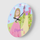 Sweet Dark Blonde Princess Personalisiert Große Wanduhr (Winkel)