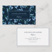 Sweet Dark Blue vergiss-Me-Not-Muster Visitenkarte (Vorne/Hinten)