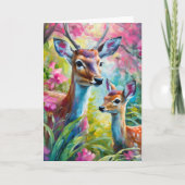Sweet Deer Colorful Moderne Abstrakte Kunst Karte (Vorderseite)