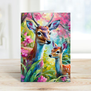 Sweet Deer Colorful Moderne Abstrakte Kunst Karte