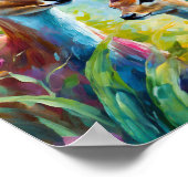 Sweet Deer Colorful Moderne Abstrakte Kunst Poster (Ecke)