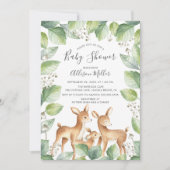 Sweet Deer Couple Baby Dusche Einladung (Vorderseite)