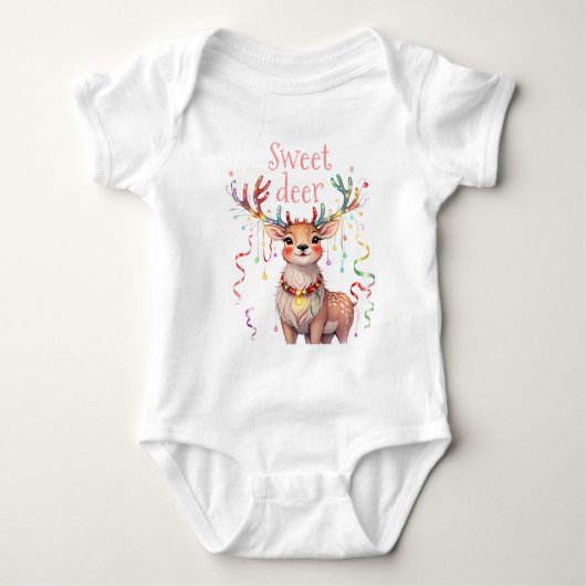 Sweet Deer Rentier und Weihnachts-Weihnachtsfest Baby Strampler (Vorderseite)