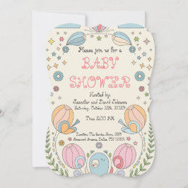 Sweet Delicate Snails Baby Dusche Einladung