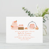 Sweet Dessert Hand Drawn Berry Cakes Bridal Shower Einladung (Stehend Vorderseite)