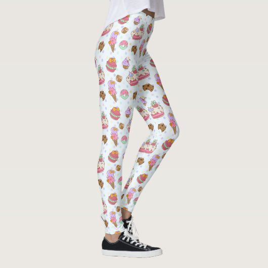 Sweet Dessert Leckereien Muster Leggings (Rechts)